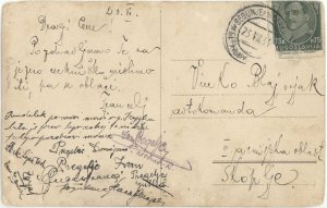 Begunje razglednica 1934 zadaj