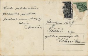 Begunje razglednica 1938 zadaj